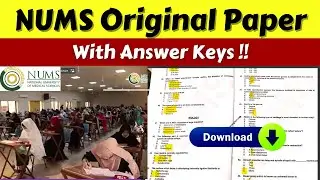 Download NUMS MDCAT 2022 Entry Test Past Paper with Answer Key PDF