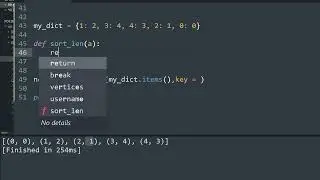Sorting values of Dictionary in Python !