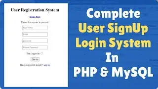 Registration and Login Form in PHP and MySQL with Session | Simple Login Form Using PHP