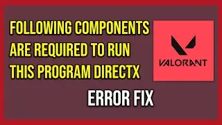 The Following Components Are Required To Run This Program Directx Runtime In Valorant (Tutorial)