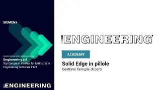 Academy Solid Edge | Tutorial | Famiglie di Parti FOP