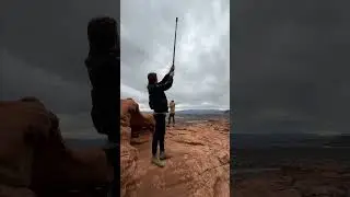 CRAZY Selfie Stick shot through Arch 🏜️ with the #insta360 #droneshots #fpvdrone #shorts