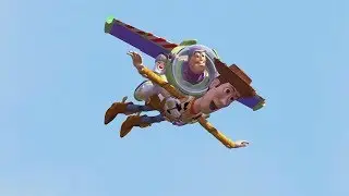 Toy Story (1995)  -  Woody & Buzz Use Sids Rocket To Fly