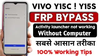 Boom !! Vivo Y15c Y15s  Google Account Bypass | Without pc - 100% Working