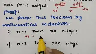 @btechmathshub7050 Prove that a tree with n-Vertices has (n-1) edges-Graph Theory