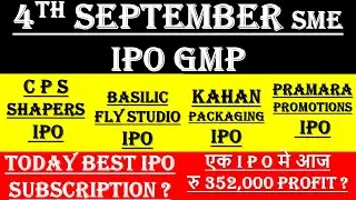 Basilic IPO | Basilic IPO GMP | Kahan Packaging IPO GMP | Pramara IPO GMP | C P S Shapers IPO GMP