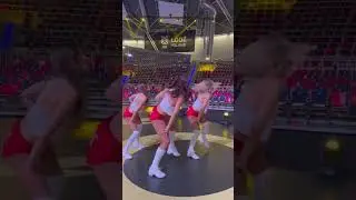 3 sexy polish cheerleaders dance in minishort. sexy legs, little cameltoe