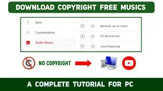 How to download copyright free music from youtube audio library using PC - Full Tutorial