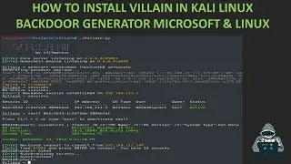 How to install Villain in Kali Linux 2022 - Undetectable Backdoor Generator for Windows and Linux