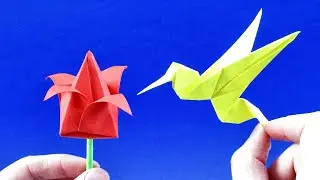 How to make a paper bird with your own hands - Origami paper hummingbirds