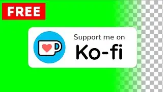 2 buttons "Support me on Ko-fi" | green screen, transparent background FREE