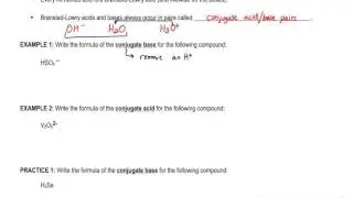 Bronsted Lowry Acids and Bases Acid and Base Classification: Example 1