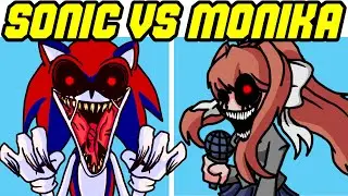 Friday Night Funkin' VS Sonic EXE and Monika (Monochrome cover) (FNF Mod)