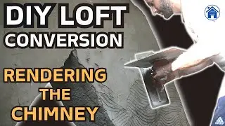 Loft Conversion part 45 - DIY rendering a chimney breast. Sand cement render for beginners.