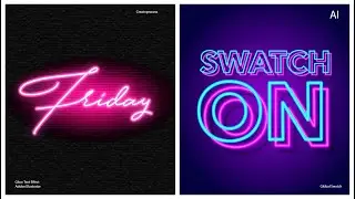 Glow Text Effect in Adobe Illustrator | Global Swatch, Appearance Panel | Graphic design