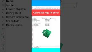 How to EASILY Calculate Age in Excel from birthday #shorts