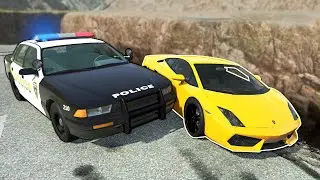 POLICE CHASE ON A CLIFF EDGE! - BeamNG Drive Multiplayer