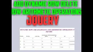 Dynamic row create, delete and arithmetic operations