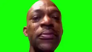 Green screen crying man