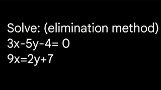 Solve 3x-5y-4=0 and 9x=2y+7 by elimination method Class 10th Ex-3.4 Q.1(iii) (Linear Equation)