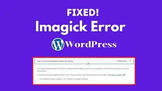 How to Fix Imagick Error on WordPress | Ye issue ko Jarur Fix kare