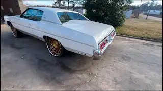 I PULLED MY 73 IMPALA OUT!! THINKING ABOUT TAKING 350 TRANS OUT FOR 4l60