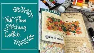 Fast Flow Stitching 🧵 Junk Journal Collab 📚 Autumn Colours 🍁🧡💛💚