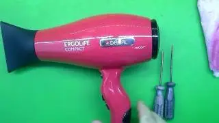 How to disassemble a dryer for drying and styling hair DEWAL COMPACT 03-002 ERGOLiFE RED