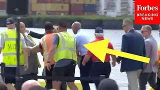 SHOCK MOMENT: Maryland Gov. Wes Moore Assists Passed-Out Worker During Port Reopening Ceremony