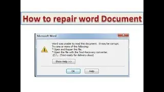 How to Repair and Recover Corrupted Word File without Software