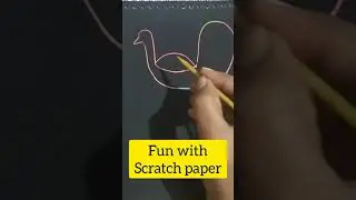 Magical drawing on scratch paper #shorts#youtubeshorts #simple drawing#How to draw peacock easily