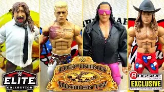 WWE ELITE DEFINING MOMENTS FIGURE 4-PACK REVIEW! CODY RHODES SHAWN MICHAELS BRET HART MANKIND FIGURE