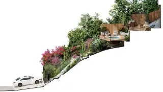 INCLINED LOS ANGELES BACKYARD LANDSCAPE DESIGN