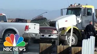 Video Shows Scene Of Deadly Southern California Crash Between Vehicle And Semitruck | NBC News NOW