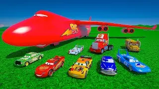 Crazy Cars McQueen & Friends Truck Mack The King Chick Hicks Doc Hudson Miss Fritter Cargo Plane Par