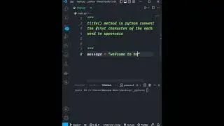 Title Method in Python #shorts #short