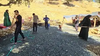 Beautifying Our New Home's Backyard: Amir and Family's Sand Transformation!🌄💛