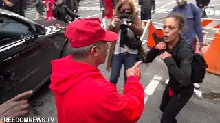 MAGA Brawls with 'Antifa', Eggs Thrown at Giuliani