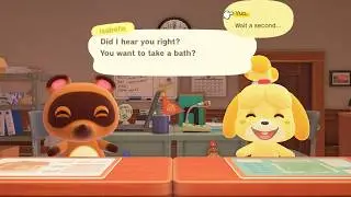 How to Take a Bath With Isabelle in Animal Crossing ( The SECRET Trick You Don't Know)