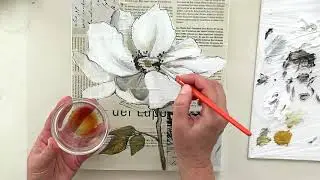 Easy Painting /Simple  Flower / Coffee  & Newspaper☕🗞️ / MariArtHome