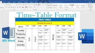 How to Make Time Table for School in Microsoft Word | Simple Class Routine in MS Word