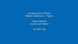 Tuple methods - count() and index()