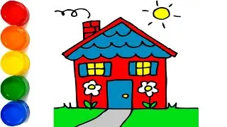 How To Draw a House | Drawing a House, Sun and Flower Easy | Draw Smart