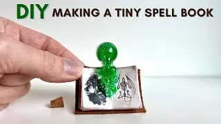 Making a Miniature Spell Book & Spilled Potion Bottle - Dollhouse DIY