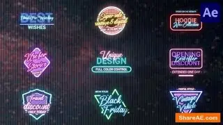 Videohive Black Friday Neon Titles for After Effects » Premiere pro templates