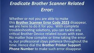 Brother Scanner Error Code 2023