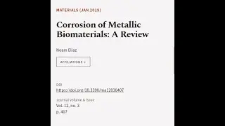 Corrosion of Metallic Biomaterials: A Review | RTCL.TV