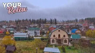 Sounds of Nature. Relaxing Rain On Roof Of A Country House.