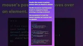 javascript mouse and click events cheatsheet 