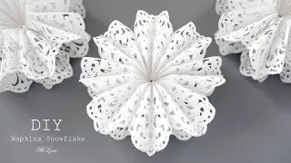 ❄️ СНЕЖИНКА ИЗ САЛФЕТОК ❄️ 3D NAPKINS SNOWFLAKE ❄️